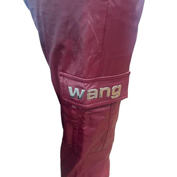 Alexander Wang Burgundy Faux Leather Cargo Jogger Pants - Picture 5 of 8